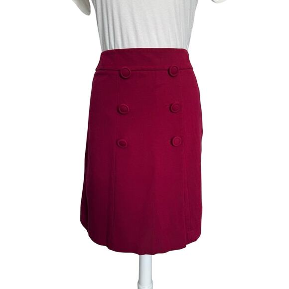 Talbots Women's 4P Vintage Red Ponte Wrap Acadamia Preppy Career Modest Skirt - Picture 5 of 14